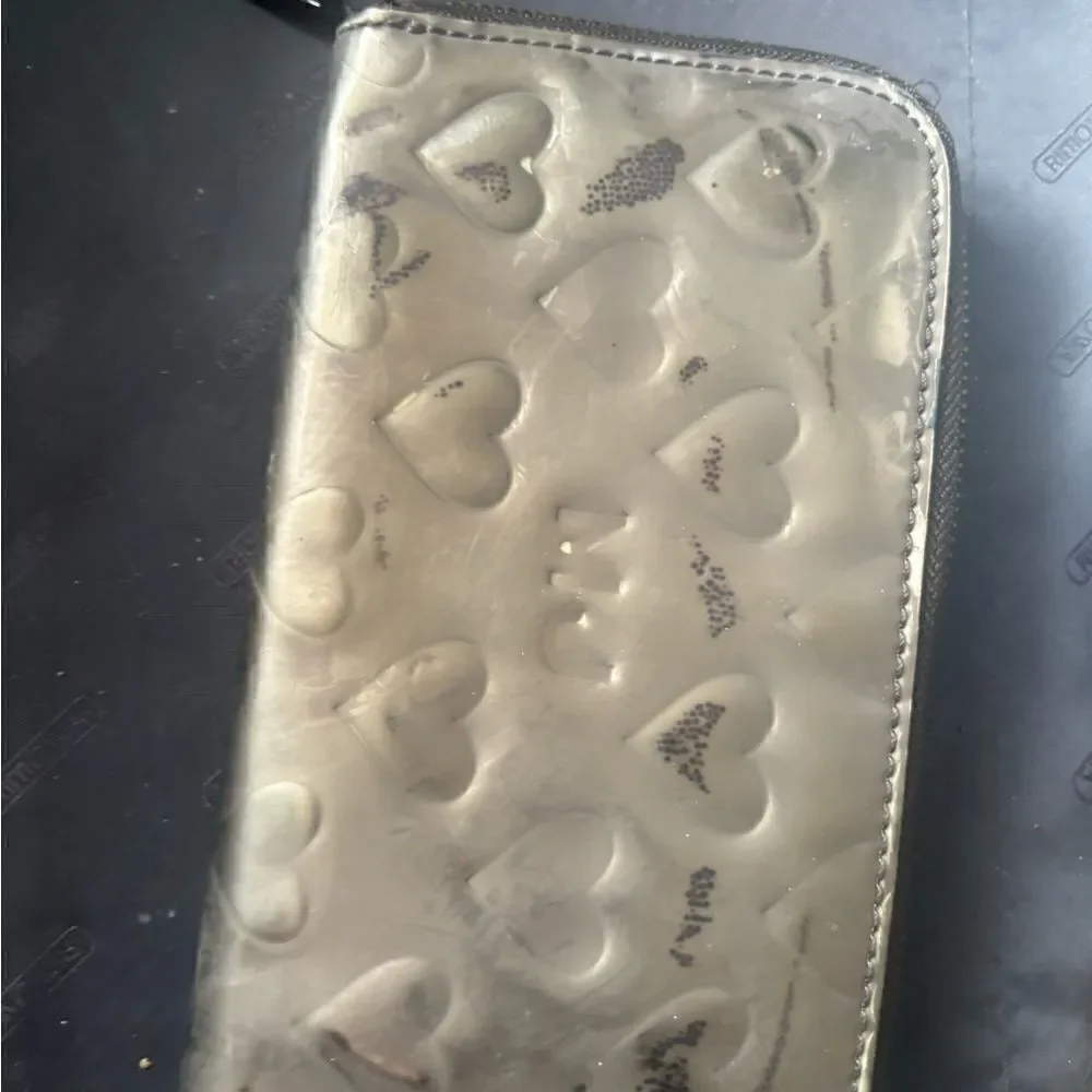 Marc Jacobs id holder checkbook money purse Hearts Zippered Clutch Wallet y2k